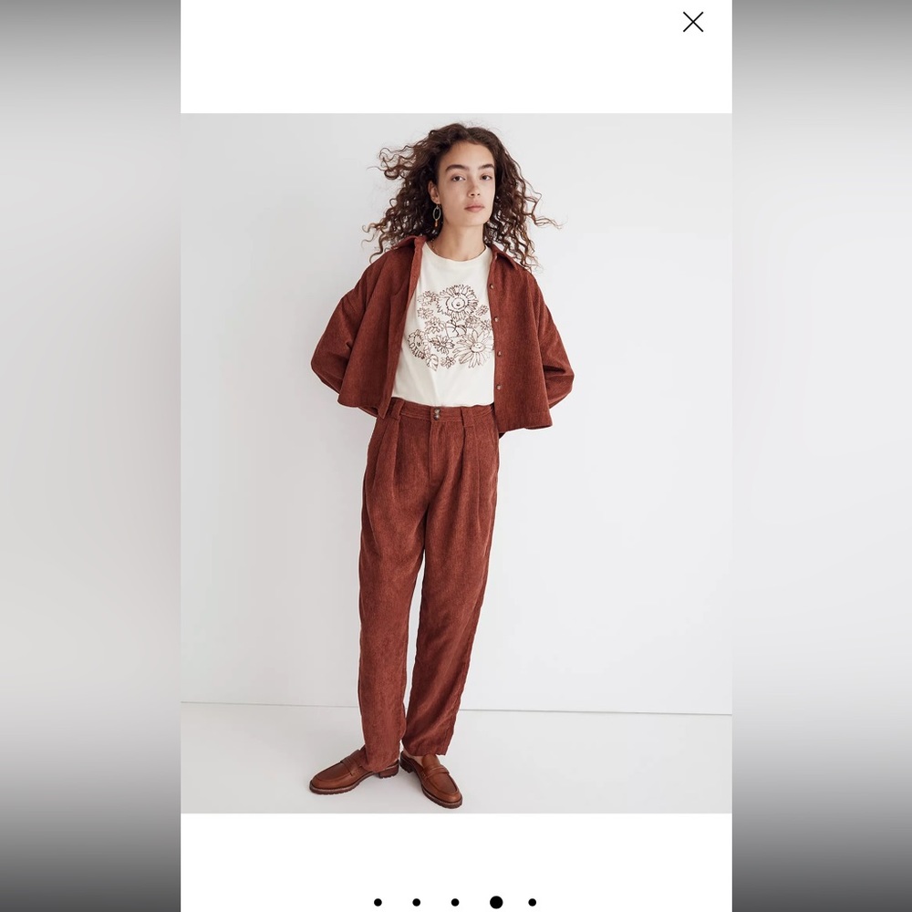 Brand new corduroy high-waisted tapered pants from Madewell